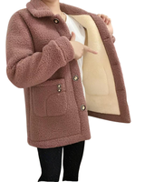 Palton Gros din Catifea cu Blană de Miel Pentru Femei®