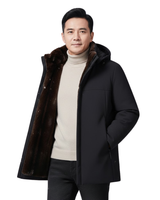 Jachetă cu Glugă Detașabilă și Căptușeală Caldă Pentru Bărbați®