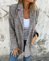 Sacou blazer în carouri cu design elegant pentru femei