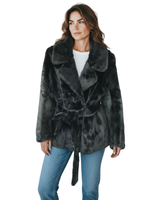 Jachetă din piele sintetică cu stil sofisticat pentru femei