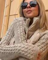 Jacheta casual cu mâneci lungi și fermoar pentru femei