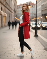 Palton cu glugă reversibilă cu imprimeu leopard pentru femei®