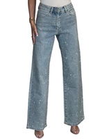 Pantaloni din denim cu croi larg și finisaj texturat pentru femei®