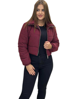 Palton de iarnă pentru femei cu pietre decorative și fermoar