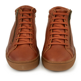 Botine casual din piele pentru bărbați cu închidere laterală cu fermoar