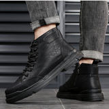 Cizme din piele pentru bărbați cu căptușeală din folar