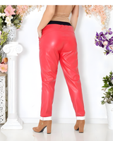 Pantaloni din Piele Ecologică Elastică Stil Urban Pentru Femei