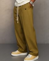 Pantaloni Eleganți Bărbătești Stil Croitorie cu Șnur