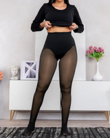 Colanți termici cu centură modelatoare cu efect de piele pentru femei