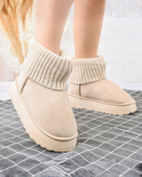 Cizme de damă călduroase din piele ecologică căptușită