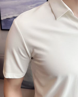 Elasticitate Ridicată Ușoară Moale și Rezistentă la încrețire Cămașă Polo Pentru Bărbați în Culoare Solidă