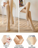 Colanți pentru femei cu căptușeală polară super elastică în culoarea pieliim