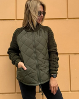 Jacheta casual cu mâneci lungi și fermoar pentru femei