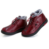 Botine din piele cu talpă antiderapantă pentru femei, realizate manual