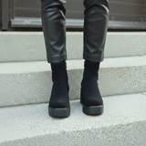 Botine din Piele Naturală cu Platformă și Toc