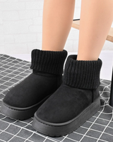 Cizme de damă călduroase din piele ecologică căptușită