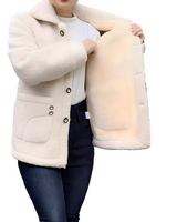 Palton Gros din Catifea cu Blană de Miel Pentru Femei®