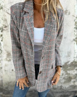 Sacou blazer în carouri cu design elegant pentru femei