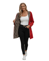 Palton cu glugă reversibilă cu imprimeu leopard pentru femei®