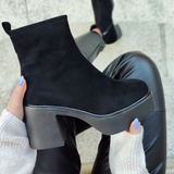 Botine din Piele Naturală cu Platformă și Toc