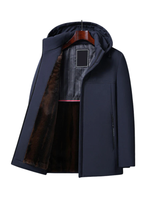 Jachetă cu Glugă Detașabilă și Căptușeală Caldă Pentru Bărbați®