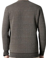 Jersey tricotat texturat pentru bărbați cu gât rotund pentru iarnă