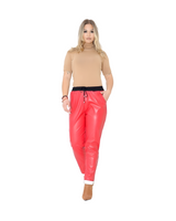 Pantaloni din Piele Ecologică Elastică Stil Urban Pentru Femei