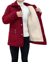 Palton Gros din Catifea cu Blană de Miel Pentru Femei®