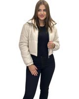 Palton de iarnă pentru femei cu pietre decorative și fermoar