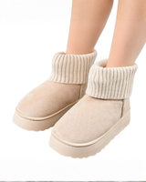 Cizme de damă călduroase din piele ecologică căptușită