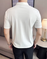 Elasticitate Ridicată Ușoară Moale și Rezistentă la încrețire Cămașă Polo Pentru Bărbați în Culoare Solidă
